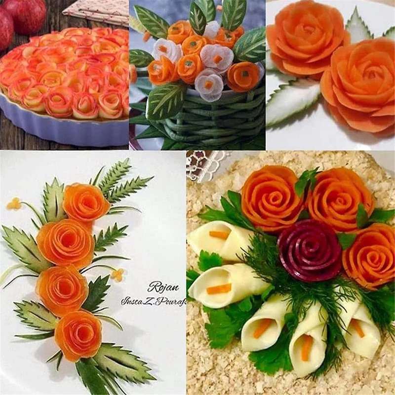 Spiral Funnel Flower Roller - Carrot Curler Peeler, Carrot Spiral Shred Slicer