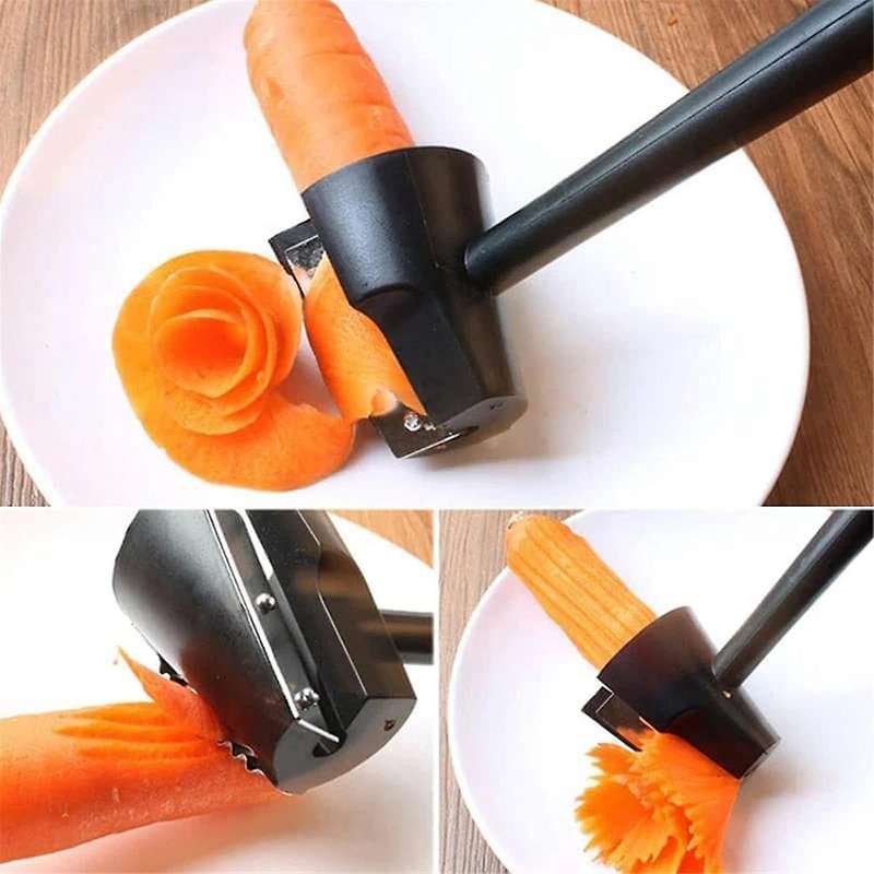Spiral Funnel Flower Roller - Carrot Curler Peeler, Carrot Spiral Shred Slicer