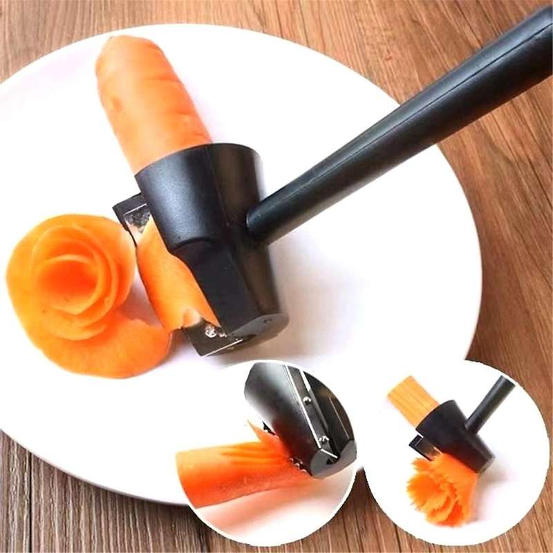 Spiral Funnel Flower Roller - Carrot Curler Peeler, Carrot Spiral Shred Slicer