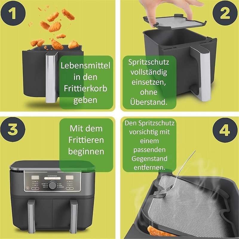 Splash Guards, Effective Grease Splash Guard, for Foodi MAX Zone AF400EU & AF451EU Hot Air Fryer