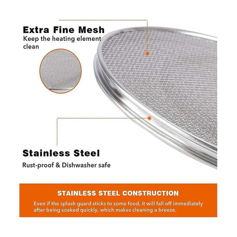 Splatter Shield for Ninja Foodi Ig651 Stainless Steel Splatter Reusable Indoor Grill Accessories Oil
