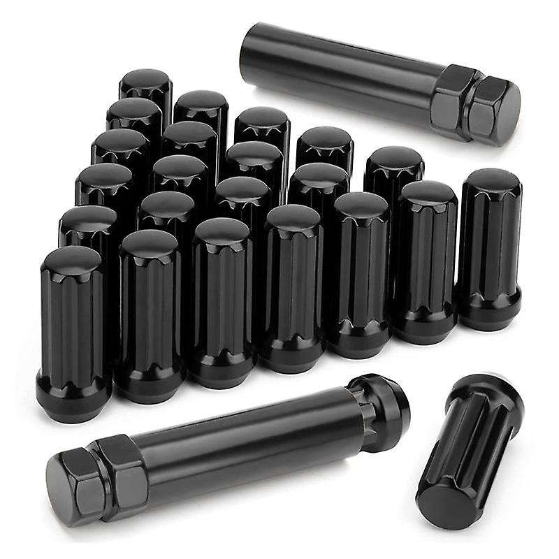 Spline Drive Awl Acorn Cone Lug Nuts 2Inch Long Black