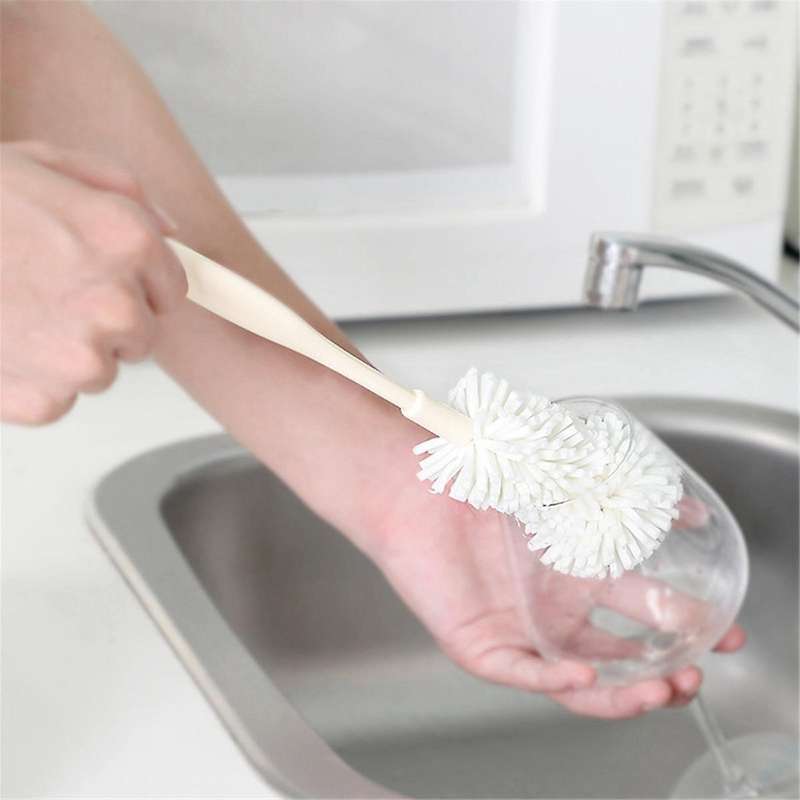 Sponge Brush Short Handle Cup Scrubber Cleaner Kitchen Cleaning Tool Bottle