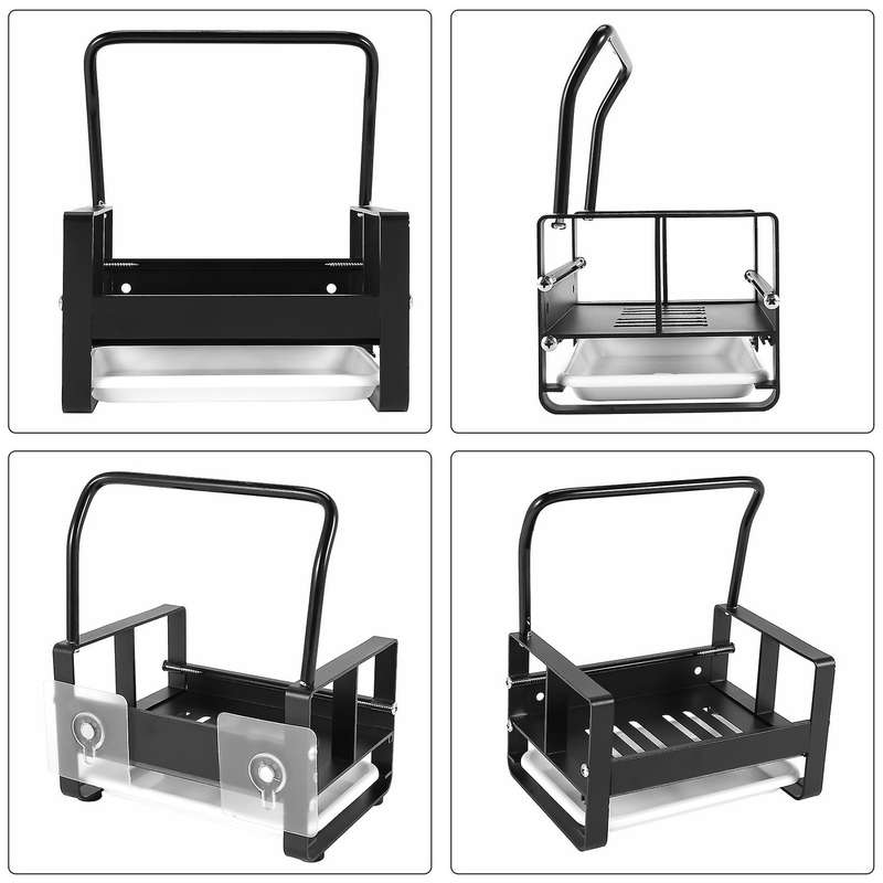 Sponge Holder Kitchen Sink Rack Stand Cleaning Brush Soap Organizer Storage Rack with Drain Tray B