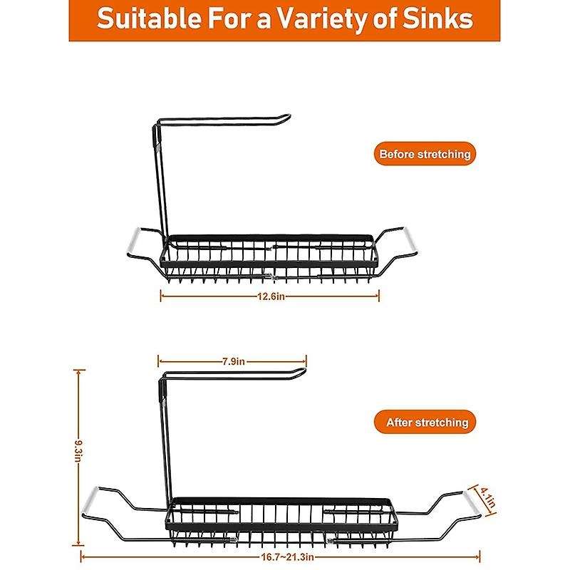 Sponge Holder for Kitchen Sink Organizer, Sus304 Stainless Sink Sponge Holder Rust Proof Water Proo
