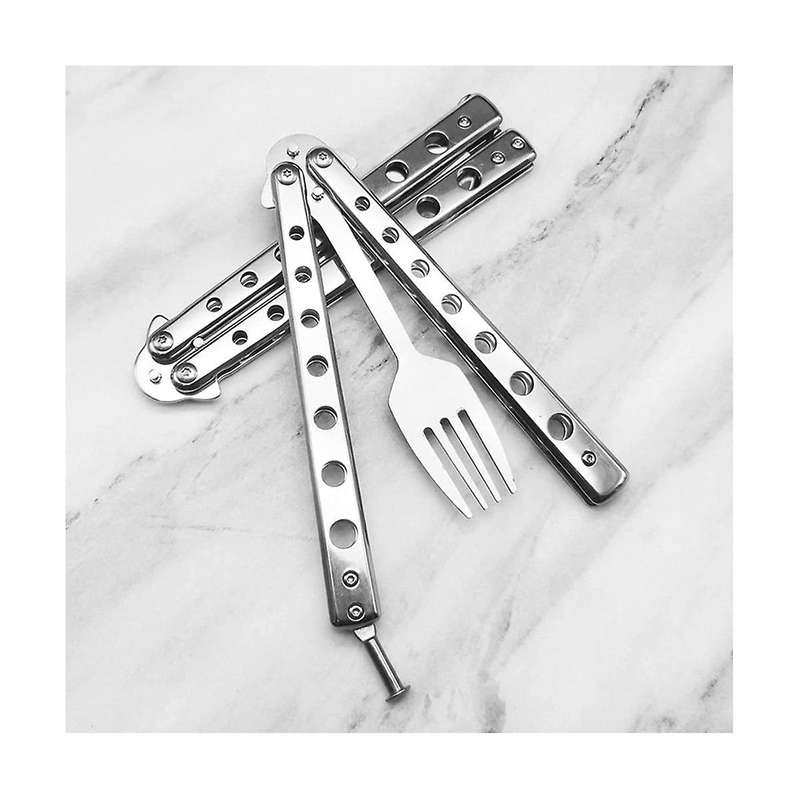 Spoon and Fork Set, Collapsible Stainless Steel Cutlery for Kitchen Bbq