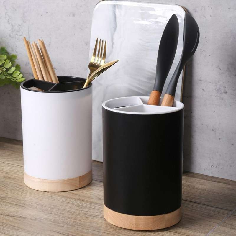Spoon Fork Knief Chopstick Drain Box Tableware Storage Holder Three Compartments Cutlery Shelf Kitc