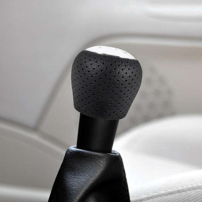 Sport Perforated Leather Gear Knob Chrome 6-speed for I30 Ix35