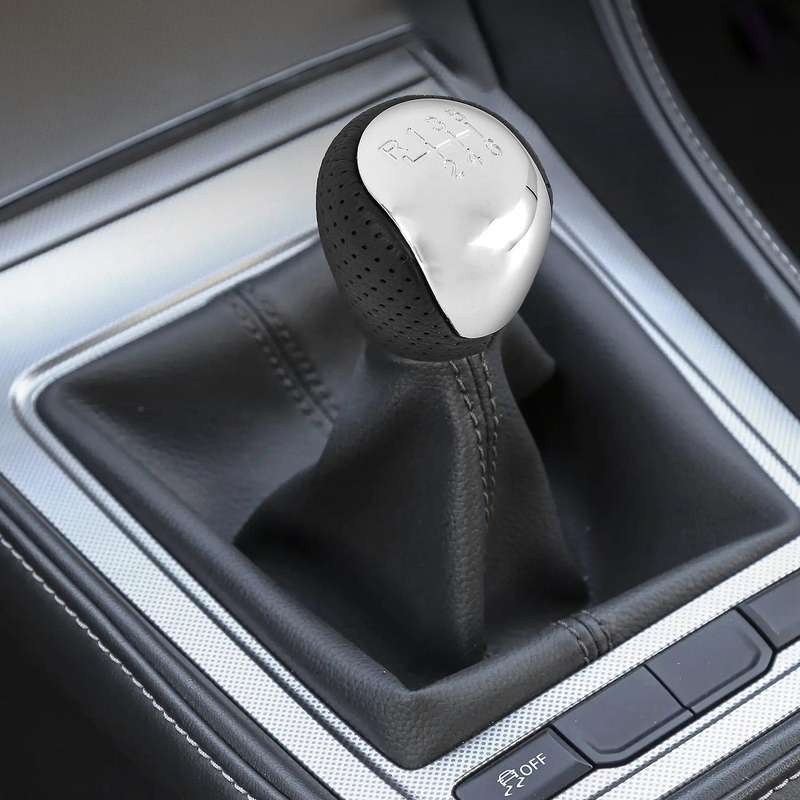 Sport Perforated Leather Gear Knob Chrome 6-speed for I30 Ix35