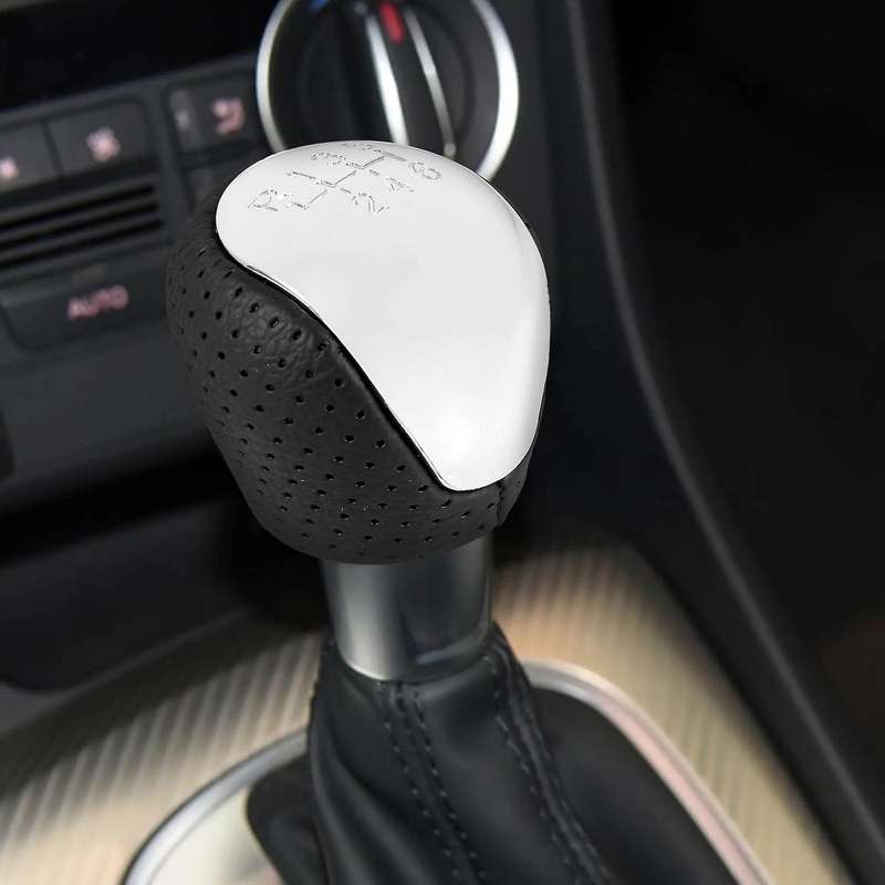 Sport Perforated Leather Gear Knob Chrome 6-speed for Hyundai Elantra I30 Ix35 Tucson