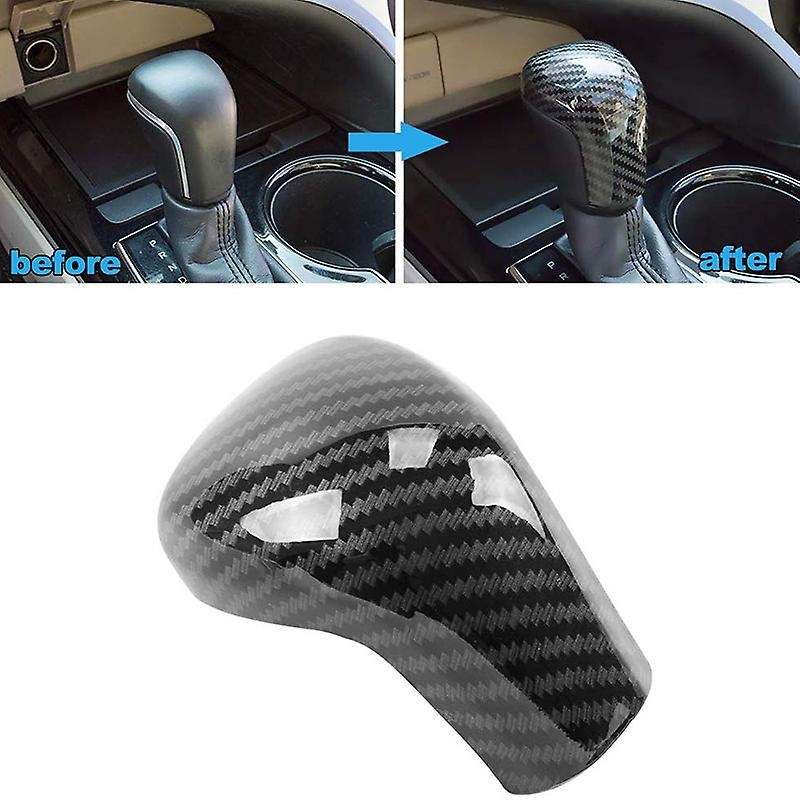 Sport Style Carbon Fiber Print Auto Gear Shift Knob Cover Trim for Toyota Camry 2018-2020 Avalon Co