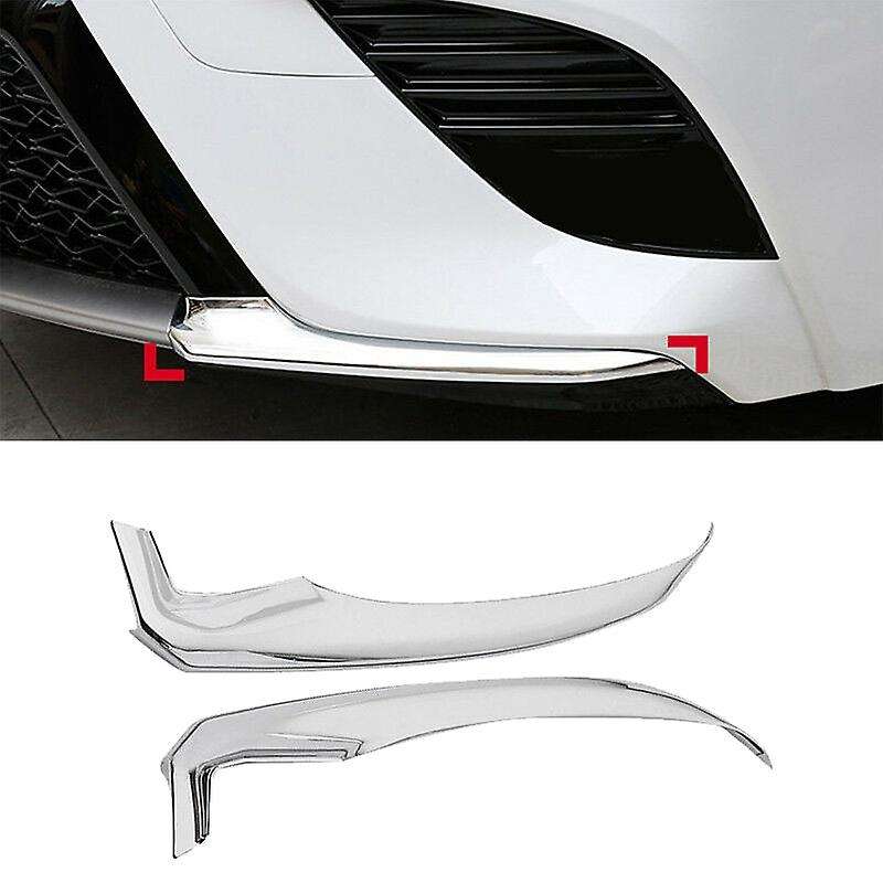 Sport Style Chrome Front Bumper Corner Moulding Cover Anti-Collision Trim for 2018 2019 2020