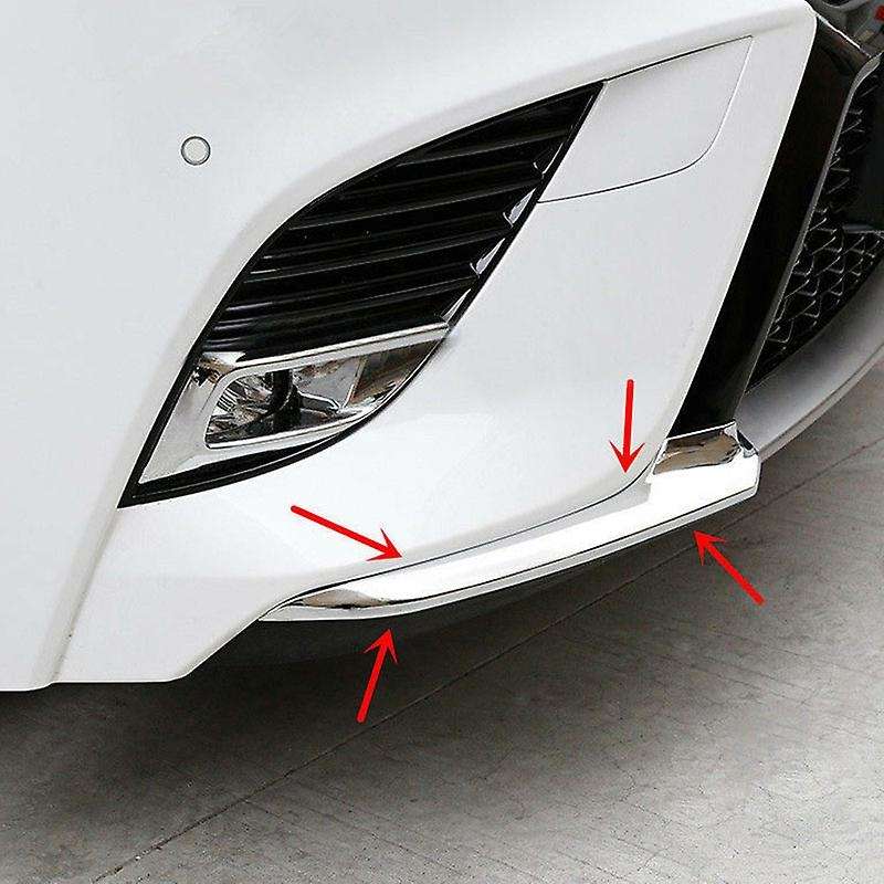 Sport Style Chrome Front Bumper Corner Moulding Cover Anti-Collision Trim for 2018 2019 2020
