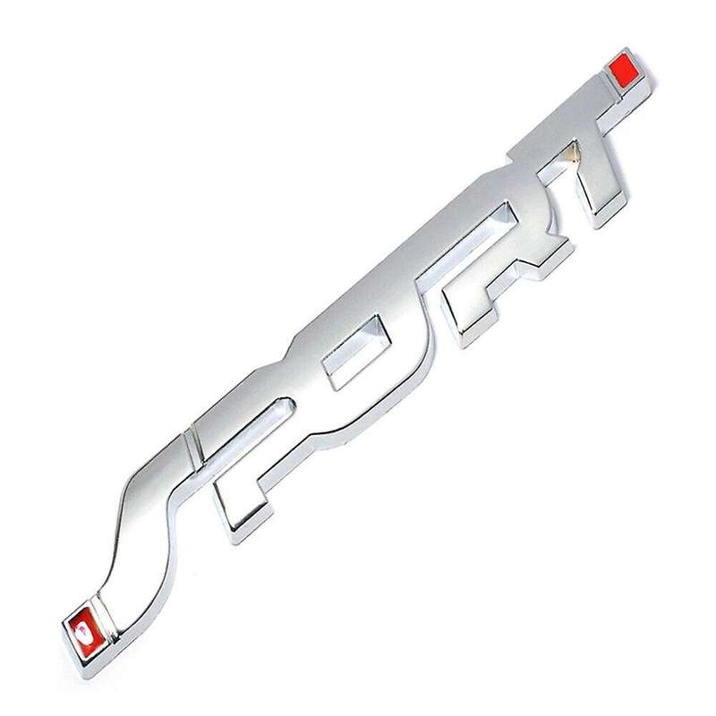 SPORT Logo Emblem Car Trunk Badge 3D Sticker Metal Decal Accessory Silver