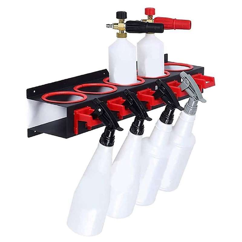 Spray Bottle Storage Rack Wall-Mounted Hanging Organization Shelf Accessories Display Automatic Clea