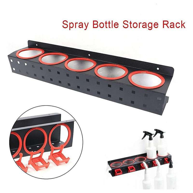 Spray Bottle Storage Rack Wall-Mounted Hanging Organization Shelf Accessories Display Automatic Clea