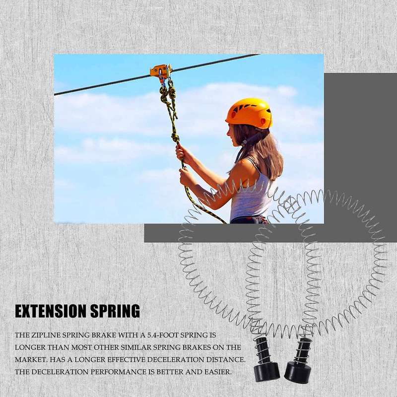 Spring Brake 165cm Stainless Steel Zipline Brake Speed Reducer