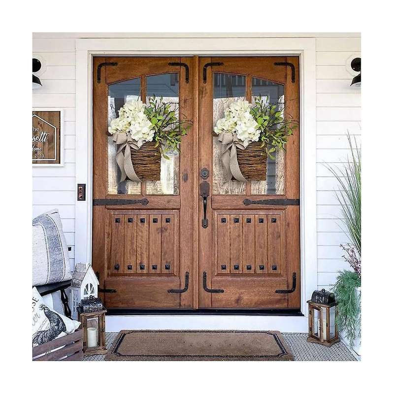 Spring Wildflower Door Hanging Basket Wreath Spring Welcome Sign Easter Day for Front Door, Home De