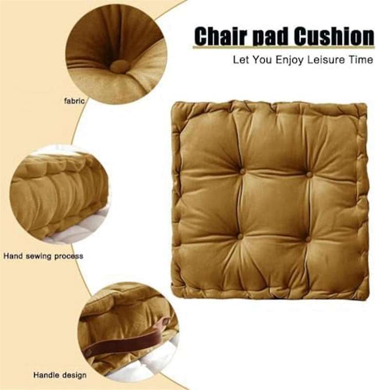 Square Seat Cushion Thick Dutch Fleece Floor Pillow Cushion with Carrying Handle Meditation Cushion