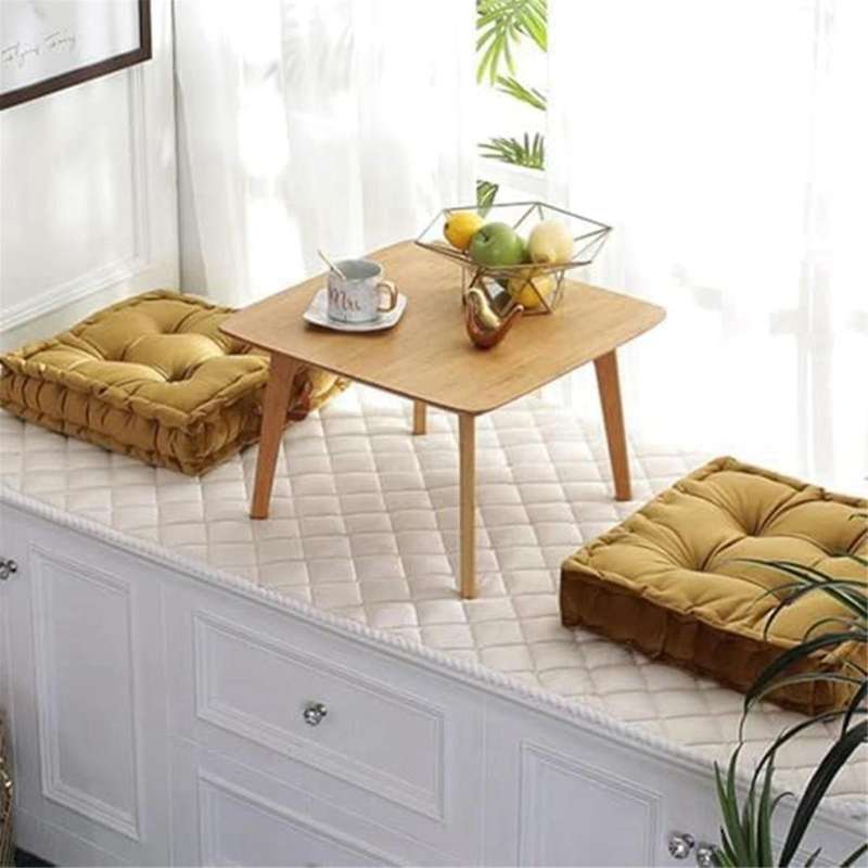 Square Seat Cushion Thick Dutch Fleece Floor Pillow Cushion with Carrying Handle Meditation Cushion