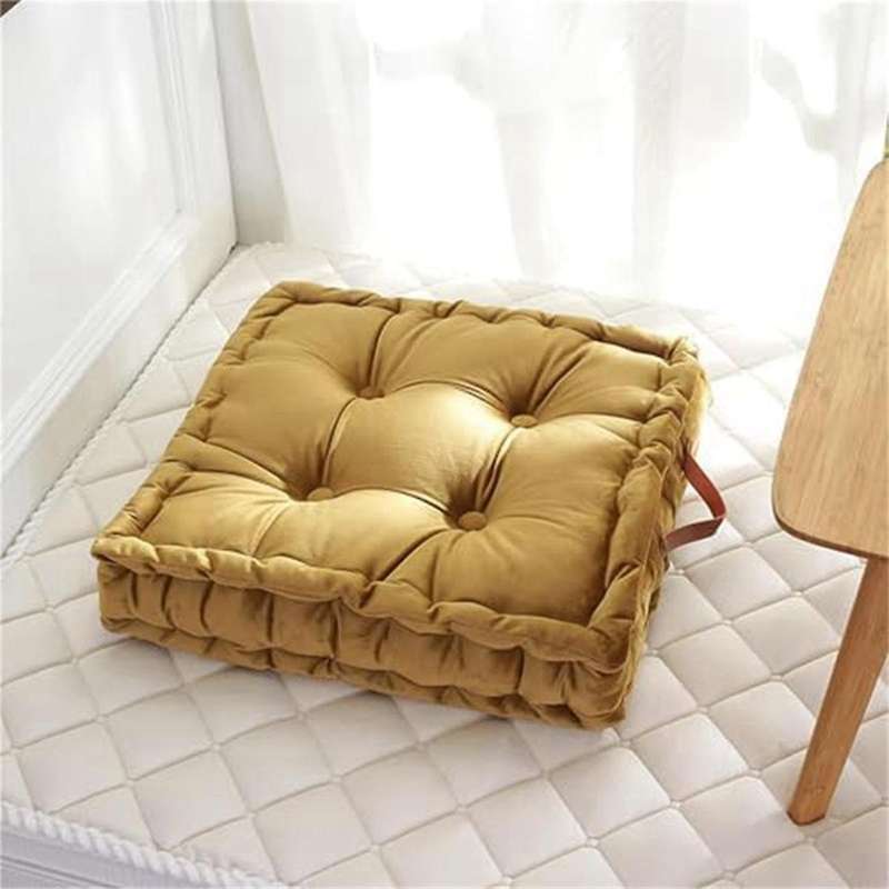 Square Seat Cushion Thick Dutch Fleece Floor Pillow Cushion with Carrying Handle Meditation Cushion