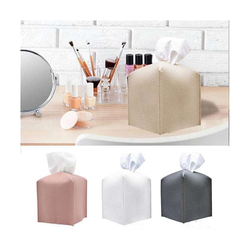Square Pu Leather Tissue Holder Retro Tissue Box Bedroom Decor Living Room Home Decor