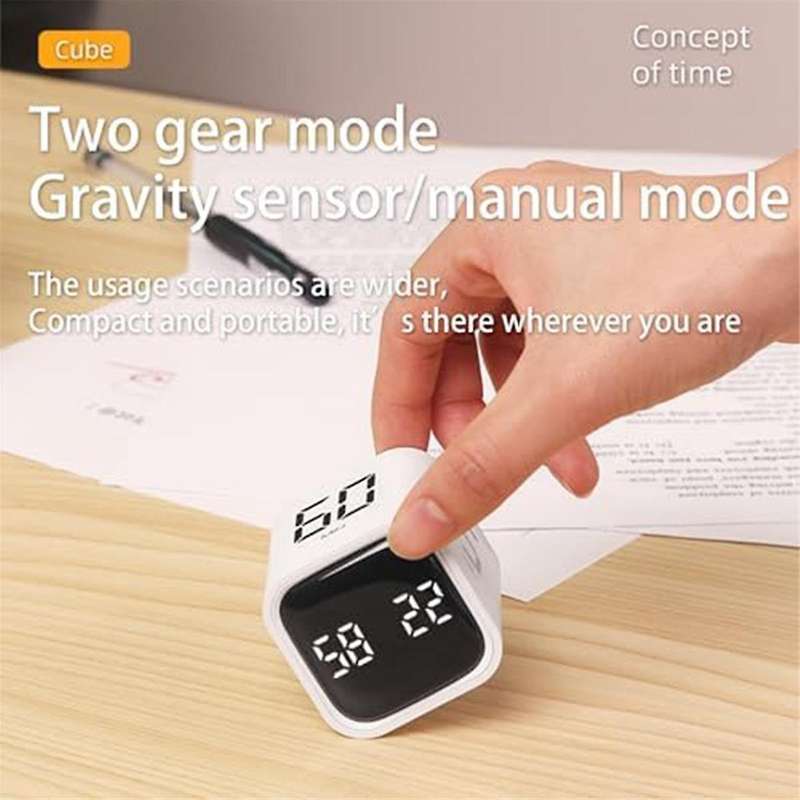Square Timer,Rotation Timer,5/10/30/60 Minutes and Custom Countdown,Productivity Timer,for Tasks,Wor