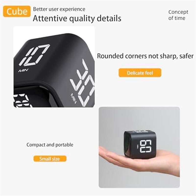 Square Timer,Rotation Timer,5/10/30/60 Minutes and Custom Countdown,Productivity Timer,for Tasks,Wor