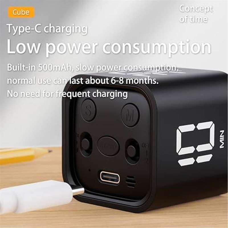 Square Timer,Rotation Timer,5/10/30/60 Minutes and Custom Countdown,Productivity Timer,for Tasks,Wor