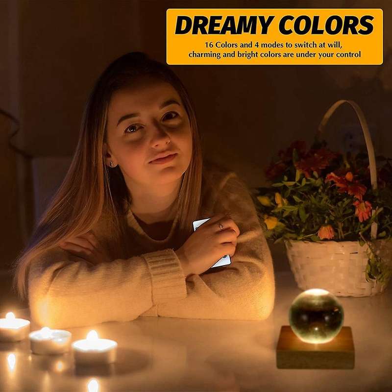 Square Wooden LED Night Light Base Dimmable Wood Lighted Display Lamp Base Stand with Remote Control