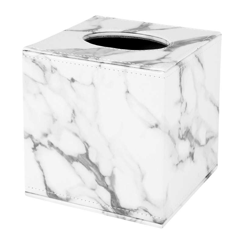 Square Square Tissue Box PU Leather Paper Holder Toilet Paper Box Napkin Paper Box Cover Locker To