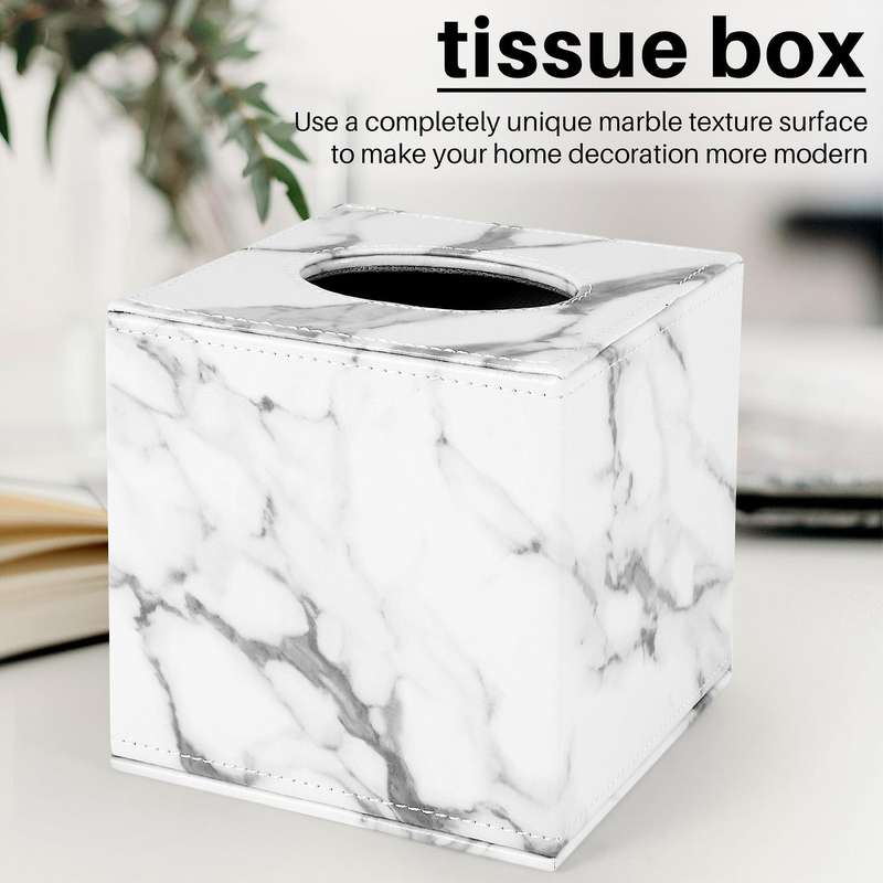 Square Square Tissue Box PU Leather Paper Holder Toilet Paper Box Napkin Paper Box Cover Locker To