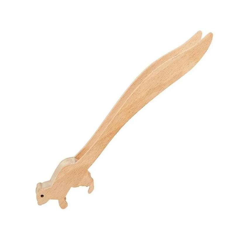 Squirrel Shaped Wood Wooden Food Toast Salad Tongs Toaster for Kitchen Bacon Sugar Ice Tea Tong Tea