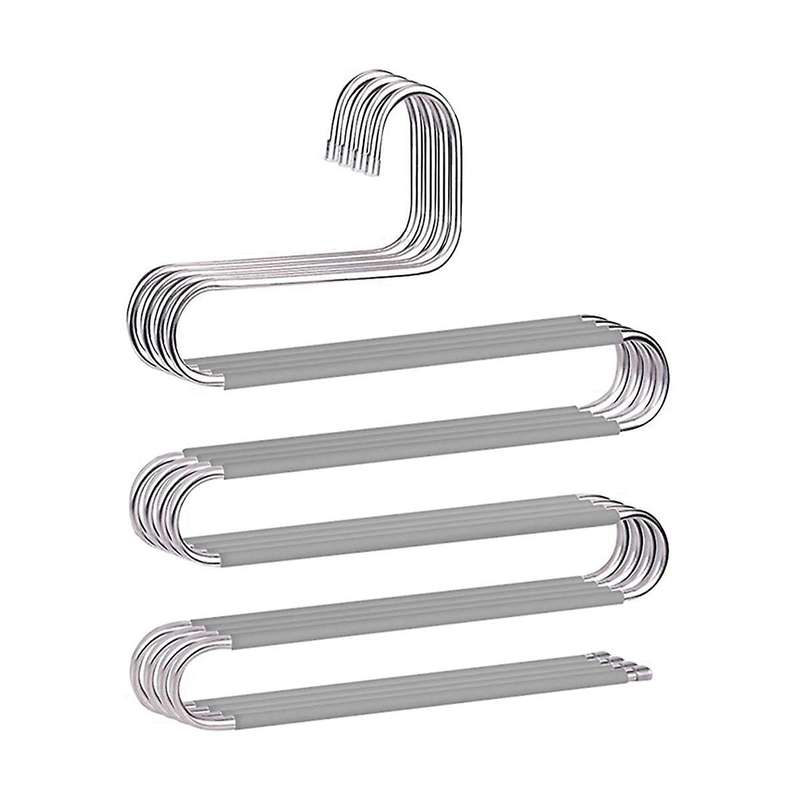 S-shaped Pants Hanger Stainless Steel Hanger Closet Organizer Pants Jeans Scarf Pants Tie Towel