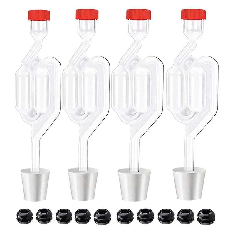 S-Shape Airlocks Homebrew Bubble Airlock Carboys Stopper & Fermenter Seal Valve with Food Grade Grom