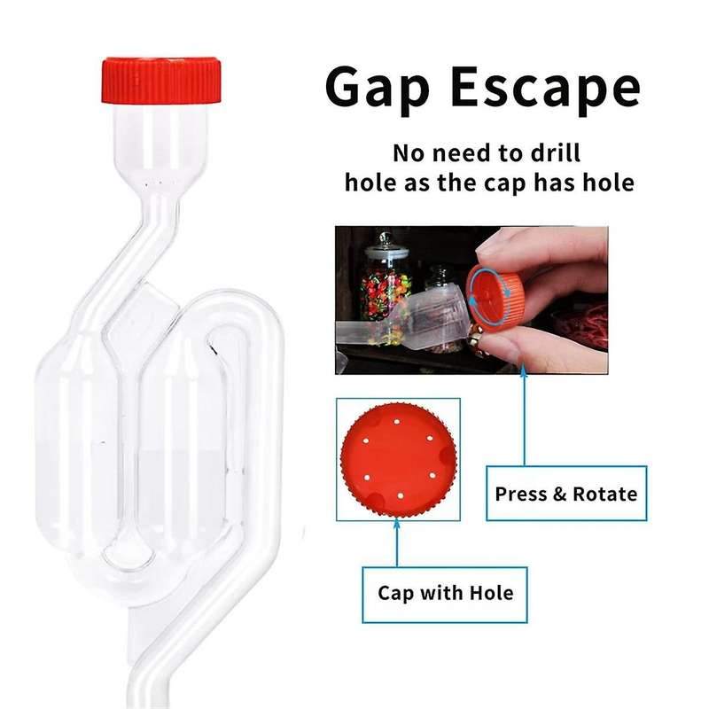 S-Shape Airlocks Homebrew Bubble Airlock Carboys Stopper & Fermenter Seal Valve with Food Grade Grom