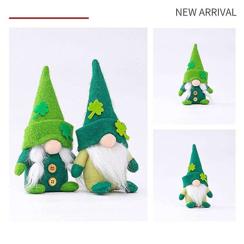 St. 's Day Green Hat Doll Doll Irish Festival Faceless Elderly Green Leaf Festival Decoration Women