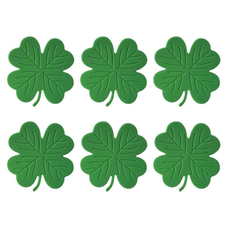 St. 'S Day Drink Coasters Shamrock Irish Green Absorbent Cup Coaster Tabletop for Home Office Party