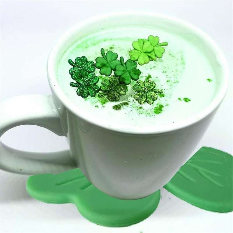 St. 'S Day Drink Coasters Shamrock Irish Green Absorbent Cup Coaster Tabletop for Home Office Party