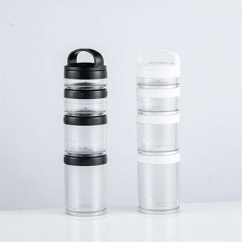 Stackable Snack Containers for Kids and Adult, 4 Stackable Snack Cups for School and Travel Transpar