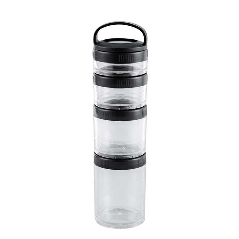 Stackable Snack Containers for Kids and Adult, 4 Stackable Snack Cups for School and Travel Transpar