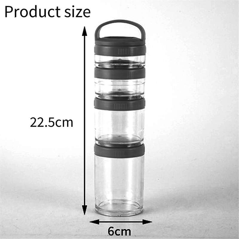Stackable Snack Containers for Kids and Adult, 4 Stackable Snack Cups for School and Travel Transpar