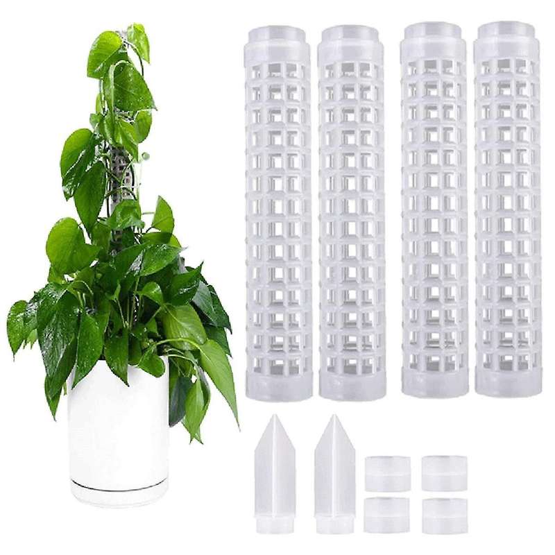Stackable Transparent Plastic Moss Pole for Plants Monstera , Indoor Plant Accessories Support Stake