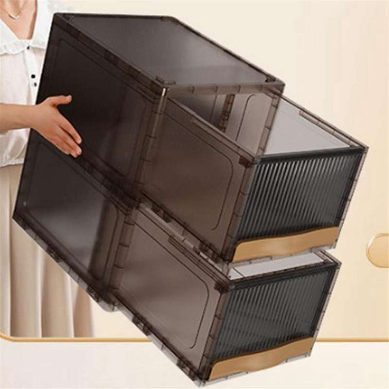 Stackable Storage Bins with Drawers Lids,plastic White Closet Organizers and Storage,clear Flip Door