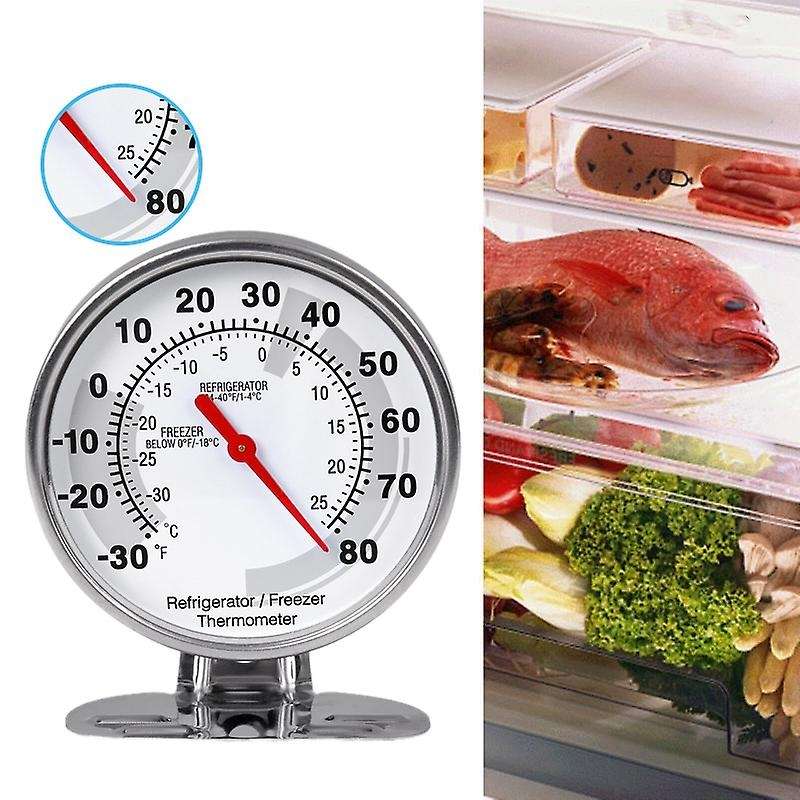 Stainless Refrigerator Thermometer Freezer Temperature Gauge Mini Thermometer Grill for Home Kitche