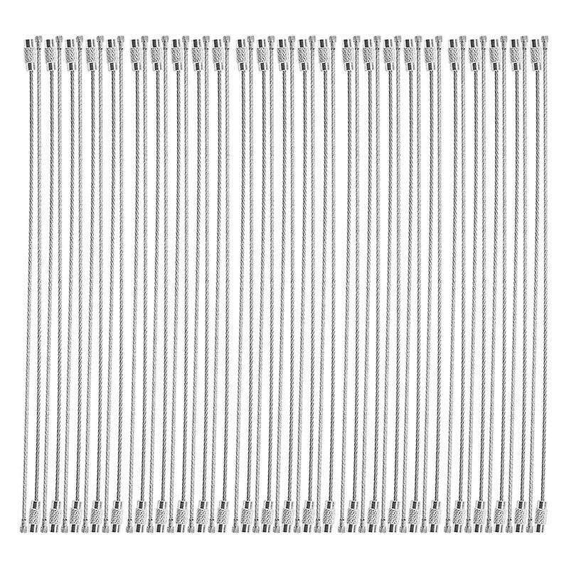 Stainless Steel 20cm Wire Keychain Cable Key Ring (50pcs)