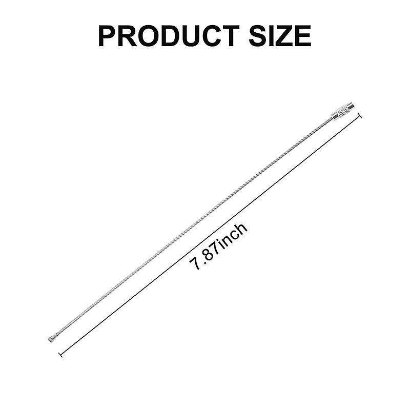 Stainless Steel 20cm Wire Keychain Cable Key Ring (50pcs)