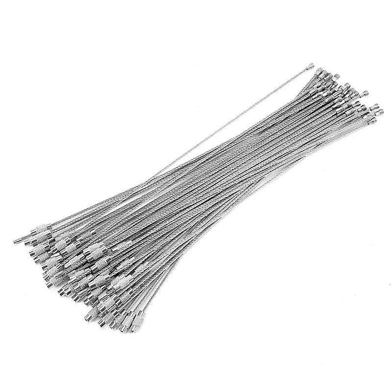 Stainless Steel 20cm Wire Keychain Cable Key Ring (50pcs)
