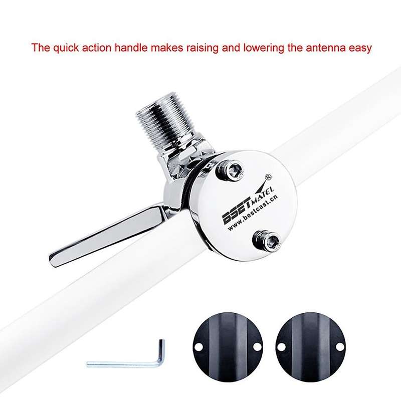 Stainless Steel 316 Rail Mount Clamp on Adjustable Marine Boat VHF Radio Antenna Ratchet Deck Base M