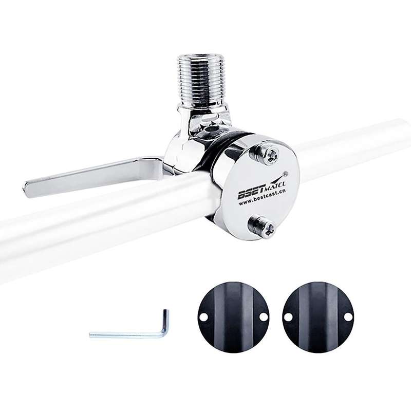 Stainless Steel 316 Rail Mount Clamp on Adjustable Marine Boat VHF Radio Antenna Ratchet Deck Base M